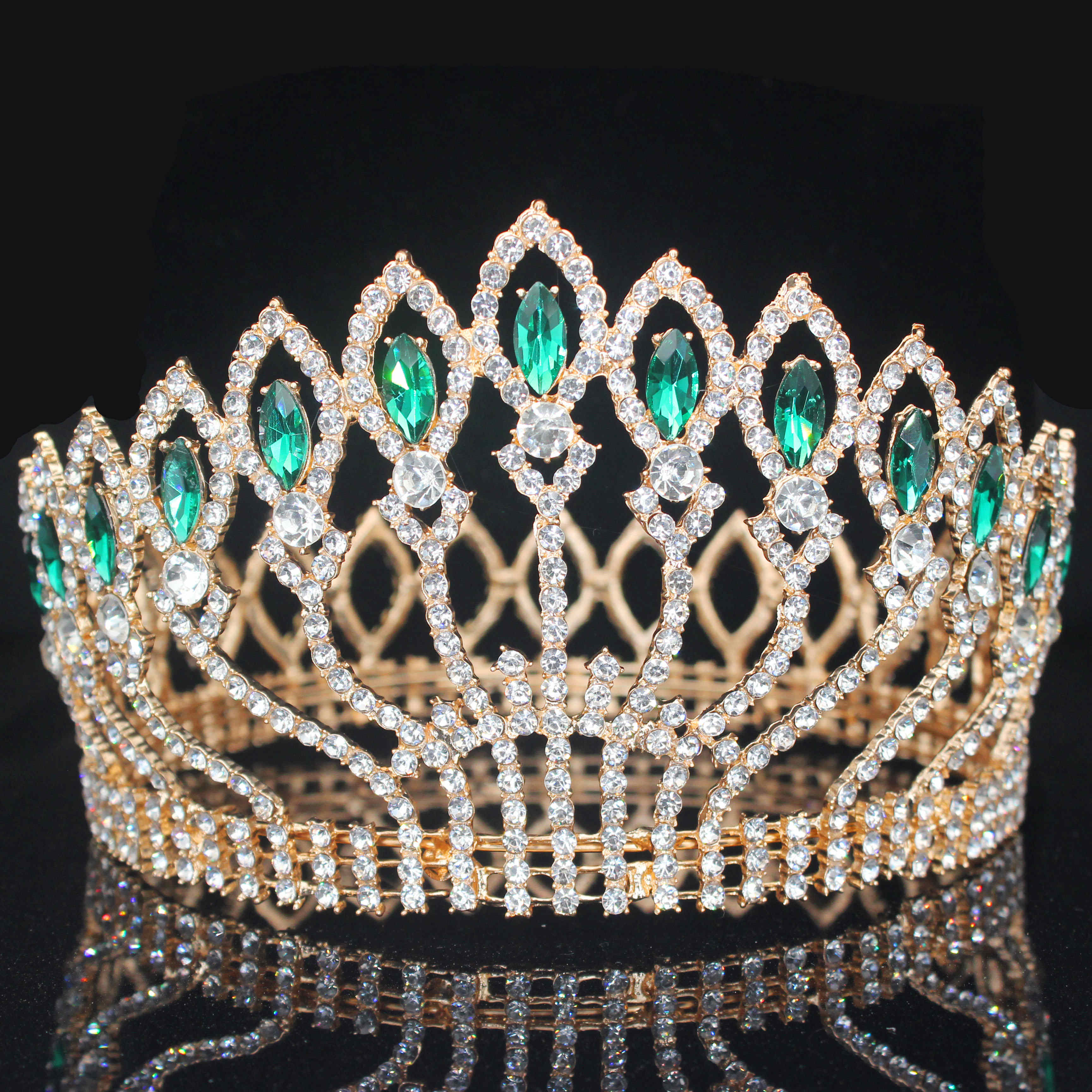 Peris Gems  21 Crystal Queen Wedding Tiara Crown | Women&