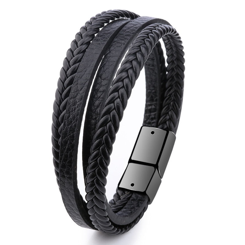Peris Gems 21 Genuine Leather Braided Bracelet for Men SHEIN Amazon Temu