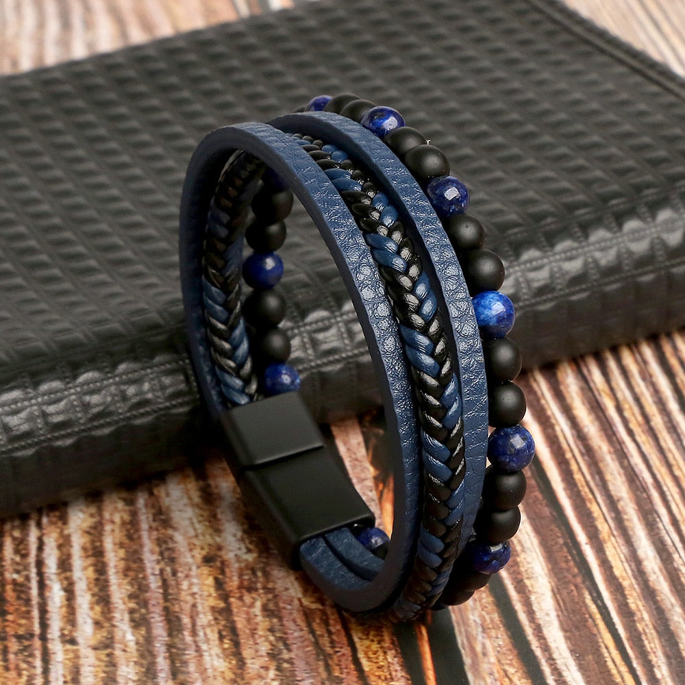Peris Gems 22 / 18.5cm Woven Multilayered Bracelets Unisex | Stainless-Steel Clasp SHEIN Amazon Temu