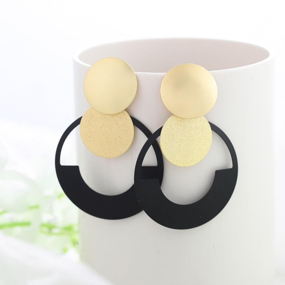 Peris Gems 22 Black and Golden Drop Earrings for Women | Hollow Dangle Earrings for Women SHEIN Amazon Temu