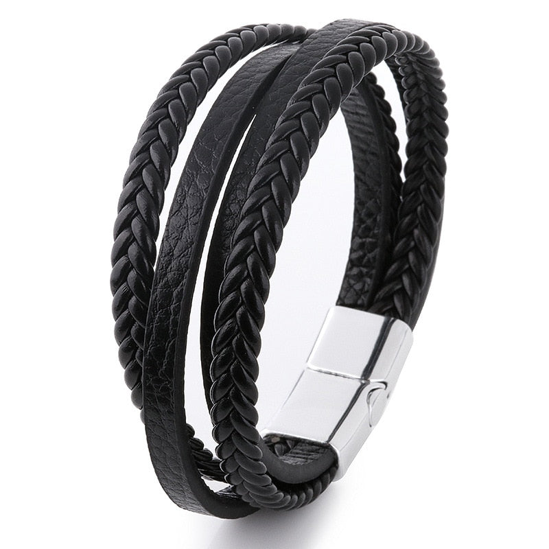 Peris Gems 22 Genuine Leather Braided Bracelet for Men SHEIN Amazon Temu