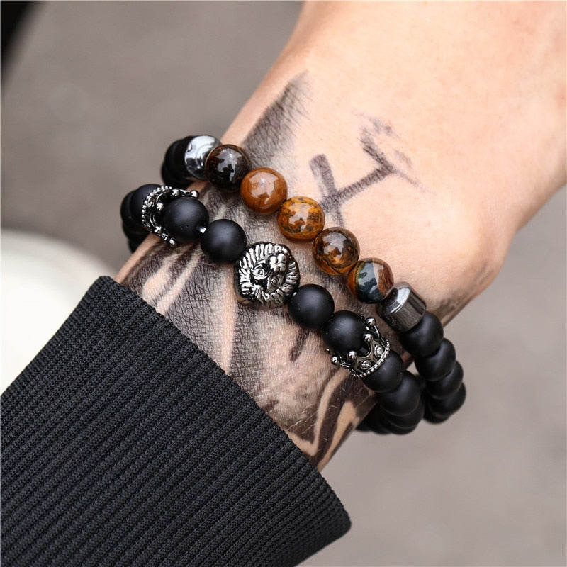 Peris Gems 22 Micro Pave CZ 8mm Disco Ball Bracelet Unisex | 3pc Black Bracelet Charm Set SHEIN Amazon Temu