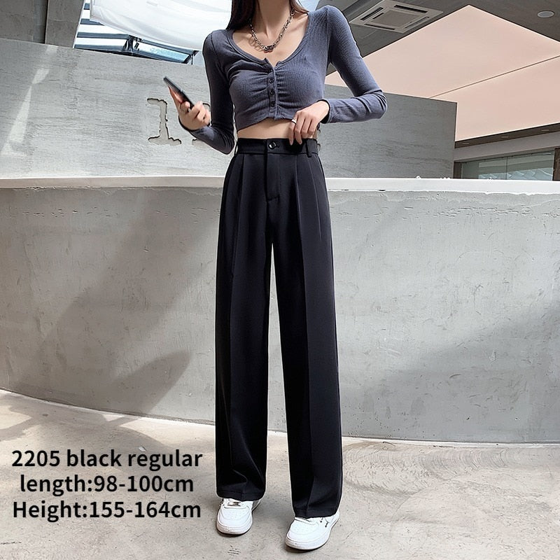 Peris Gems 2205 black regular / XS Casual High Waist Wide Leg Long Pants for Women | Loose Pants Casual High Waist Wide Leg Long Pants for Women | Loose Pant SHEIN Amazon Temu
