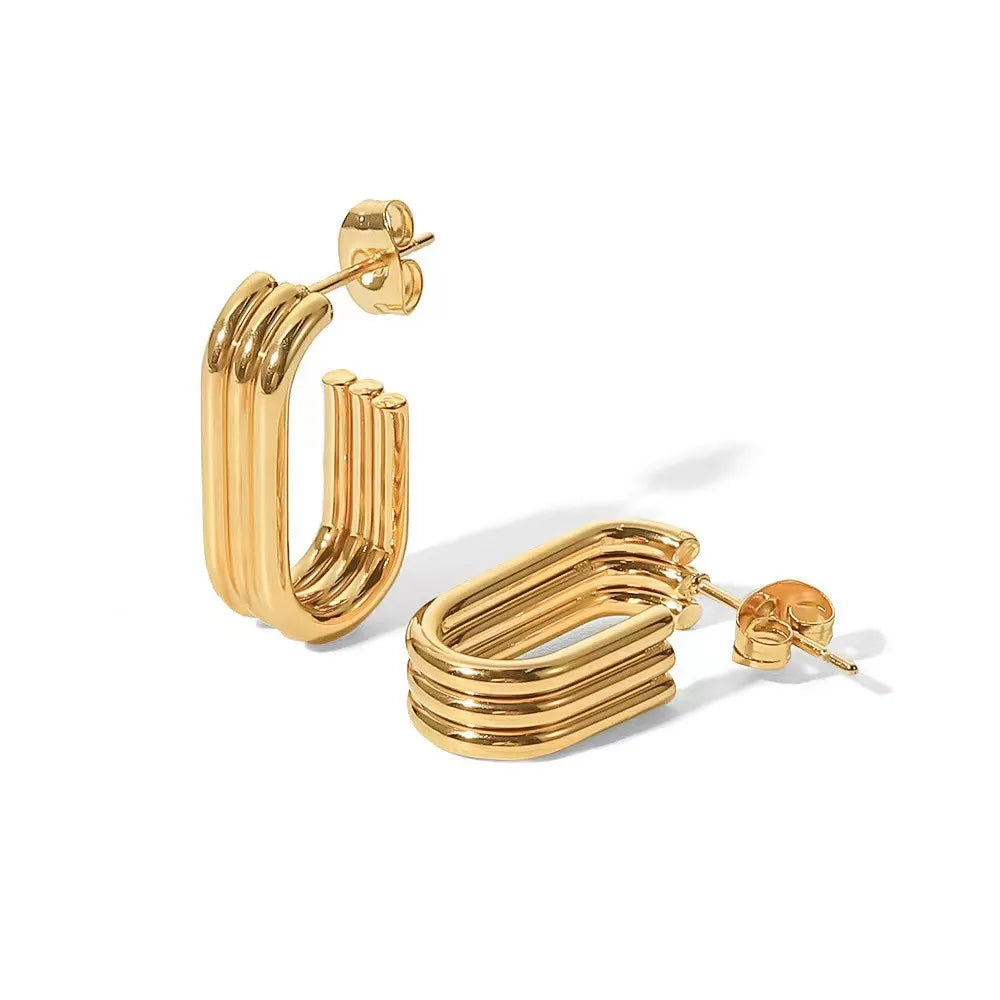 Peris Gems 22318 2 Three-Layered U-Shaped Open Stainless Dangle Earrings for Women SHEIN Amazon Temu