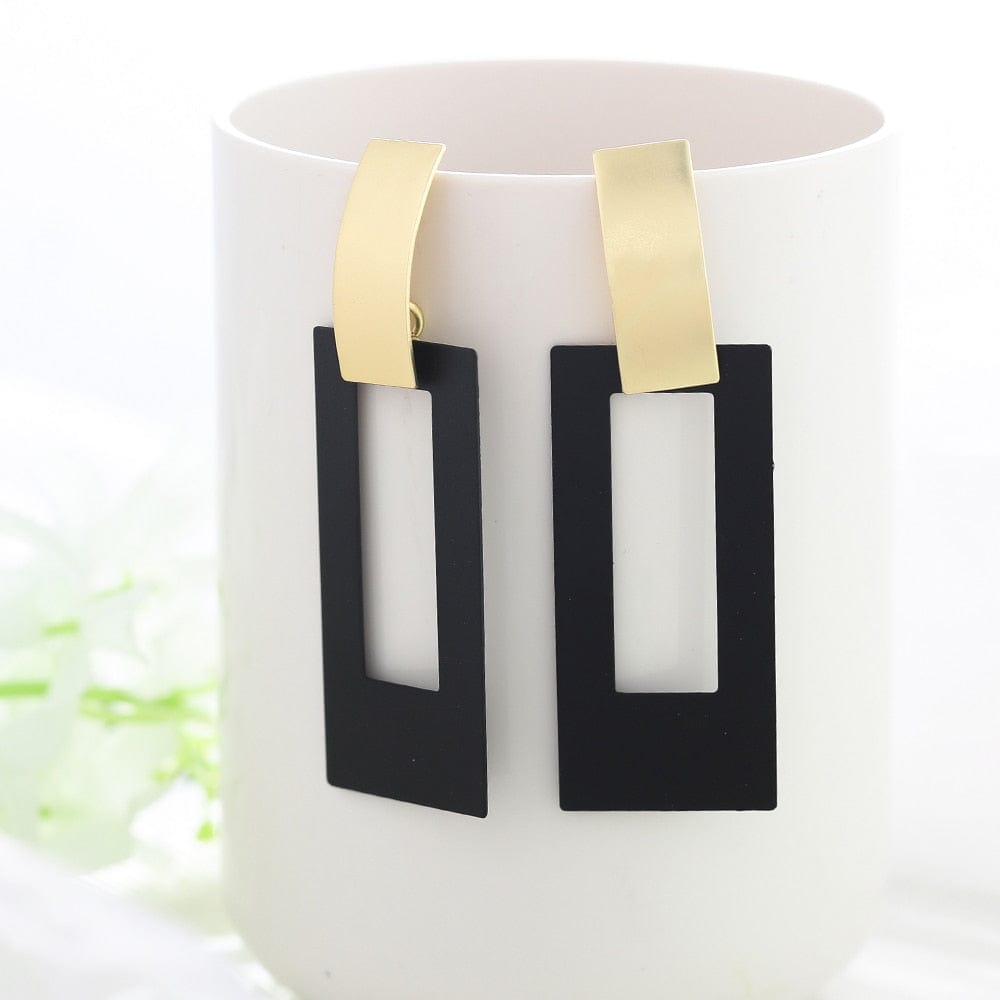 Peris Gems 23 Black and Golden Drop Earrings for Women | Hollow Dangle Earrings for Women SHEIN Amazon Temu