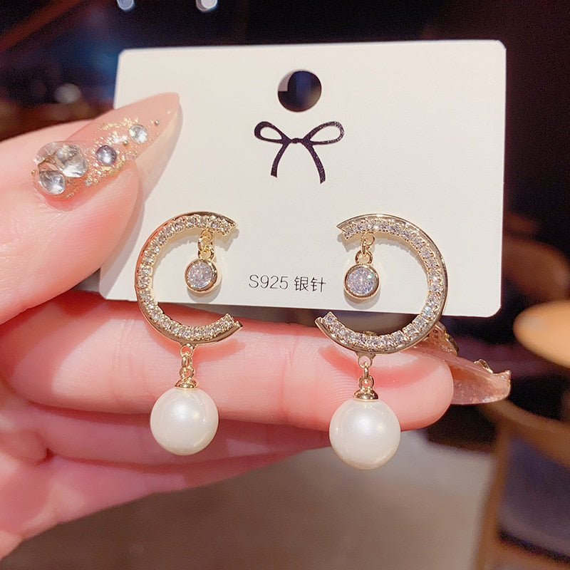 Peris Gems 23 Oversized White Pearl Drop Earrings for Women | Gold Round Earrings Oversized White Pearl Drop Earrings for Women | Gold Earring SHEIN Amazon Temu