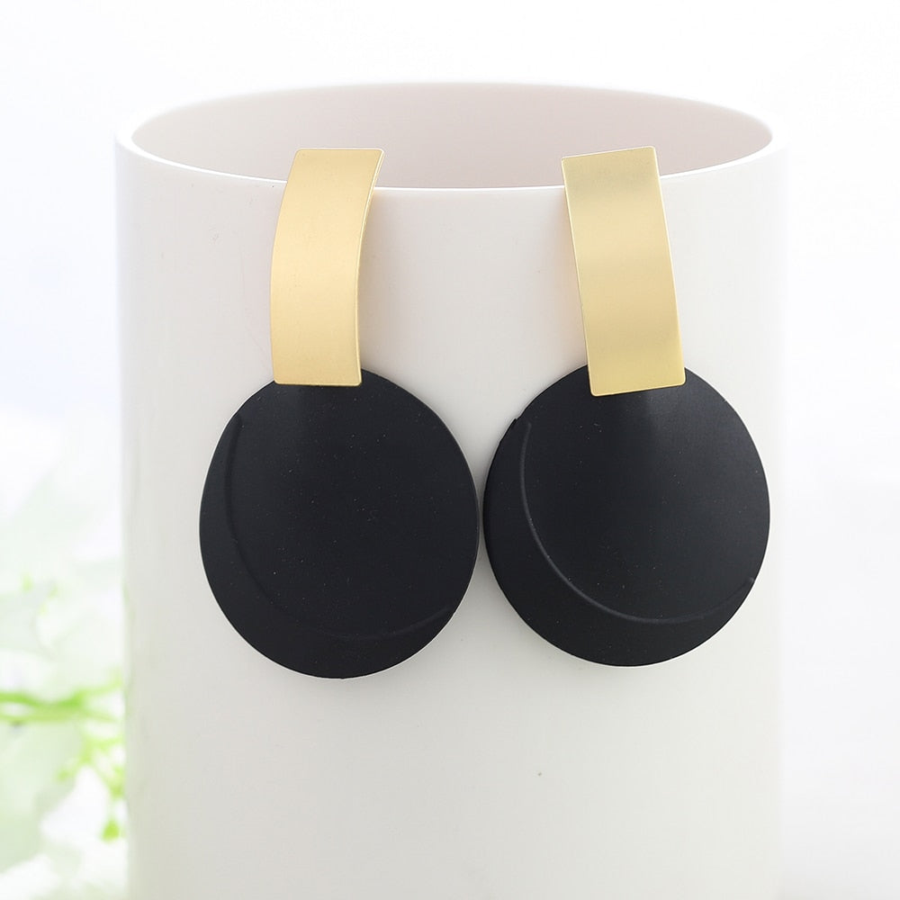 Peris Gems 24 Black and Golden Drop Earrings for Women | Hollow Dangle Earrings for Women SHEIN Amazon Temu