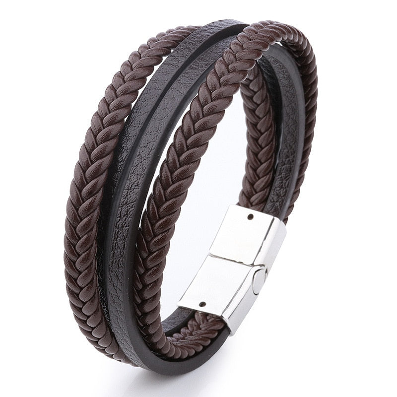 Peris Gems 24 Genuine Leather Braided Bracelet for Men SHEIN Amazon Temu