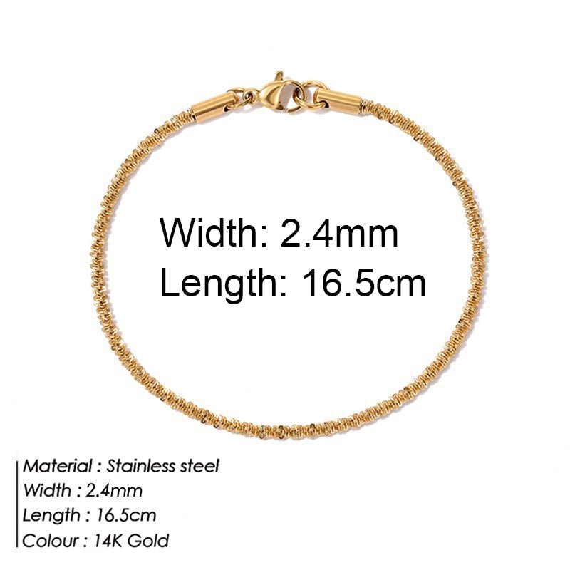 Peris Gems 24 Gold Twist Snake Chain Bracelet | Stainless Steel Bracelets SHEIN Amazon Temu
