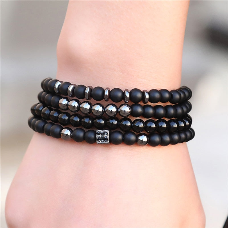 Peris Gems 25 Micro Pave CZ 8mm Disco Ball Bracelet Unisex | 3pc Black Bracelet Charm Set SHEIN Amazon Temu