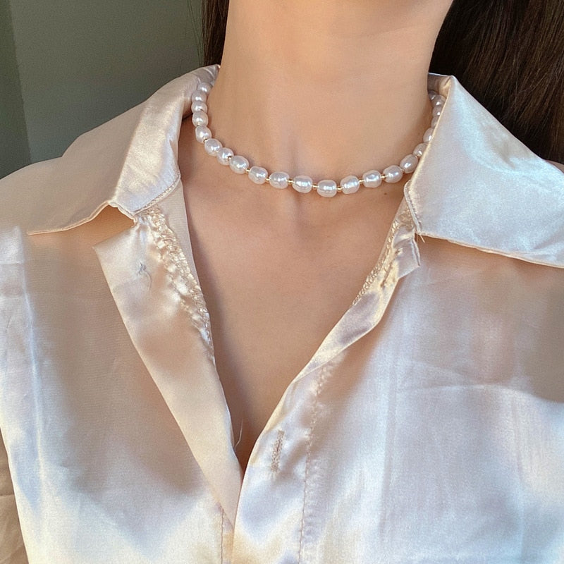 Peris Gems 26 Dainty Pearl Flower Choker Necklace for Women | Gold Pearl Necklaces Dainty Pearl Flower Choker Necklace for Women Gold Necklaces SHEIN Amazon Temu