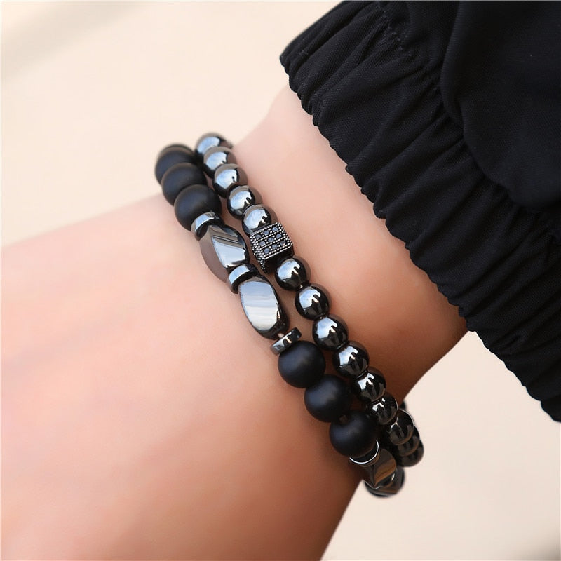 Peris Gems 26 Micro Pave CZ 8mm Disco Ball Bracelet Unisex | 3pc Black Bracelet Charm Set SHEIN Amazon Temu