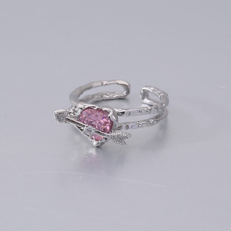Peris Gems 27 1 Pink Heart Open Rings for Women | Silver Rings SHEIN Amazon Temu
