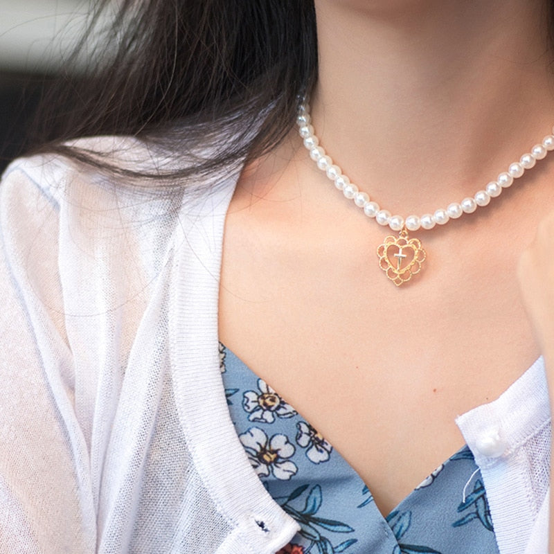 Peris Gems 27 Dainty Pearl Flower Choker Necklace for Women | Gold Pearl Necklaces Dainty Pearl Flower Choker Necklace for Women Gold Necklaces SHEIN Amazon Temu