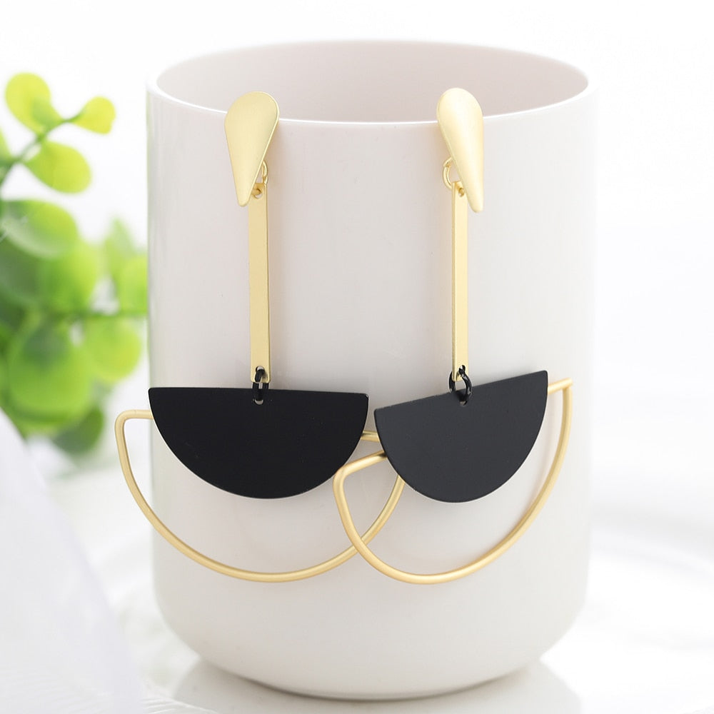 Peris Gems 28 Black and Golden Drop Earrings for Women | Hollow Dangle Earrings for Women SHEIN Amazon Temu
