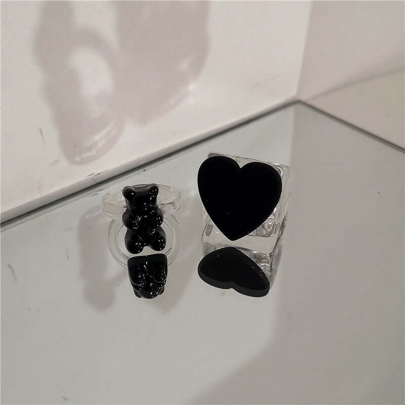 Peris Gems 29 Acrylic Candy Bear Heart Rings Collection for Women SHEIN Amazon Temu