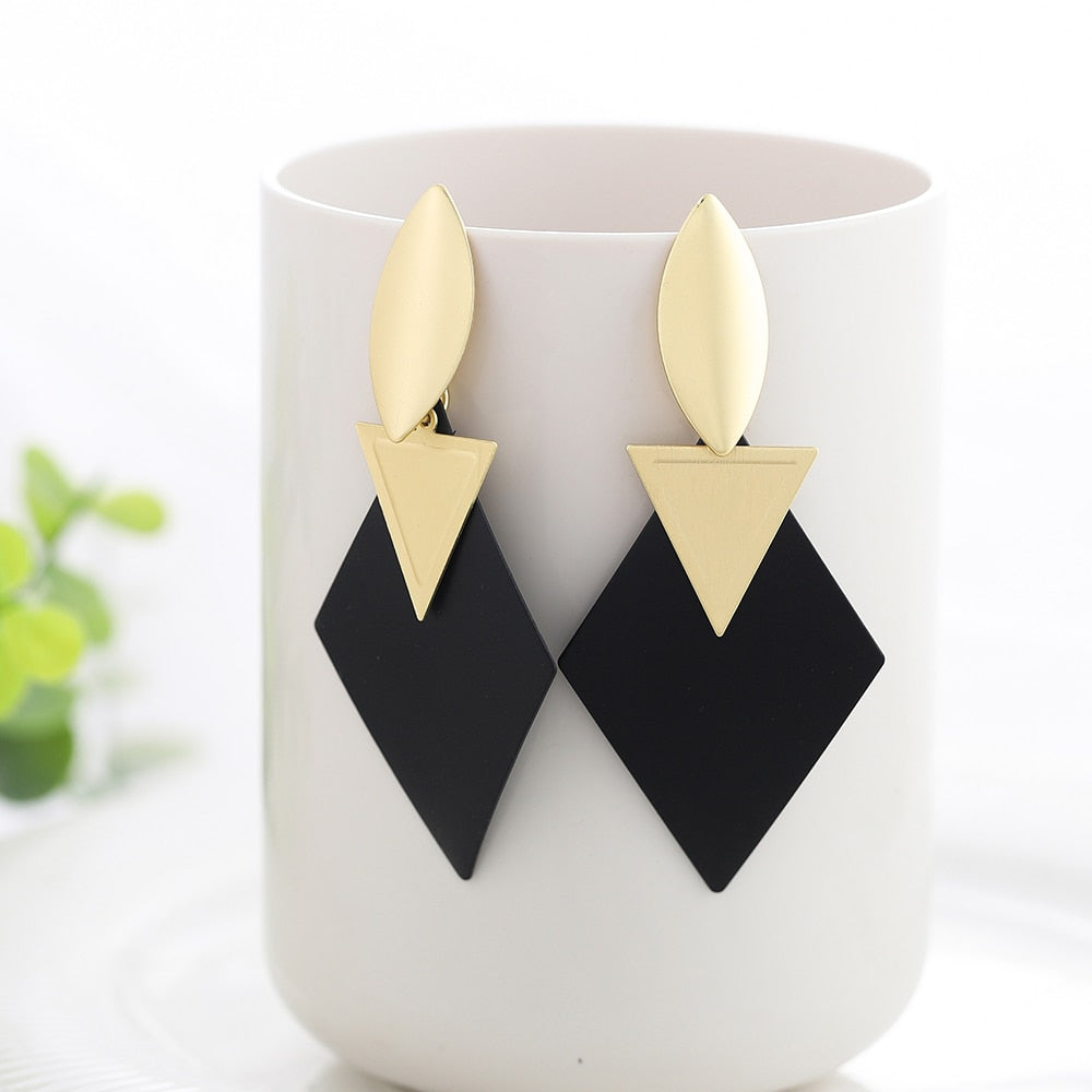 Peris Gems 29 Black and Golden Drop Earrings for Women | Hollow Dangle Earrings for Women SHEIN Amazon Temu