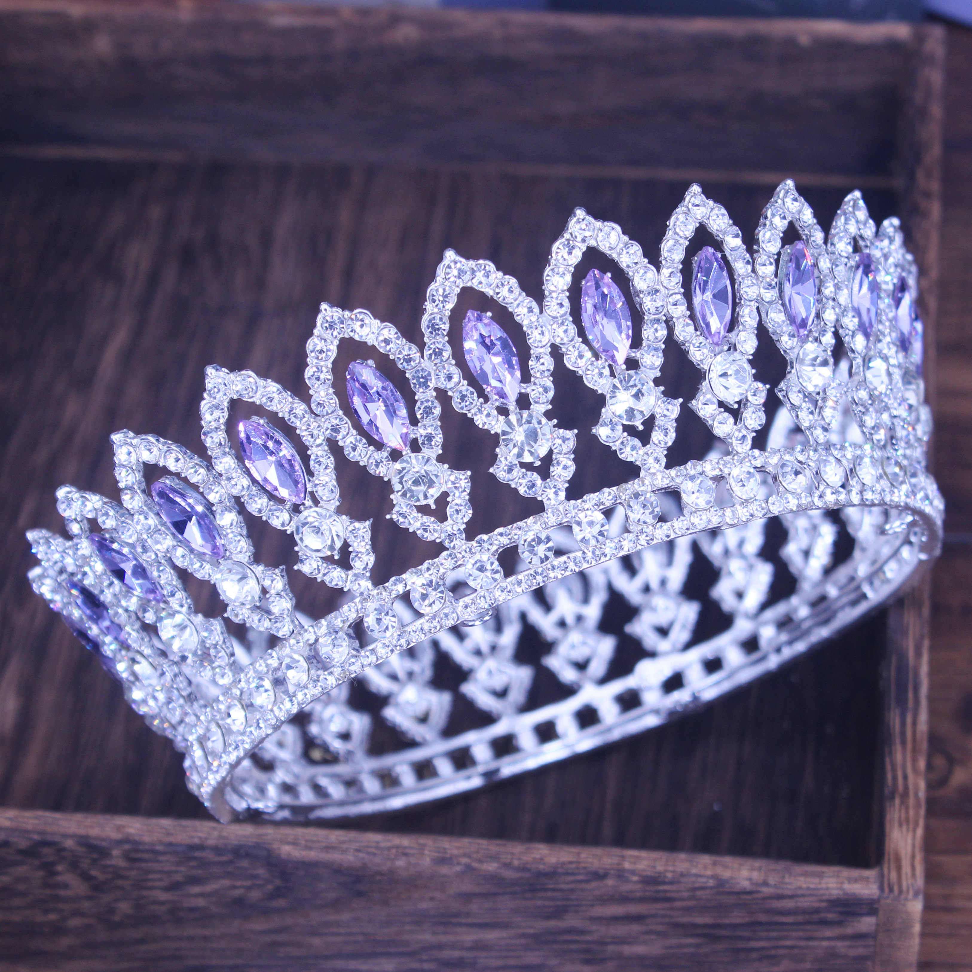Peris Gems 29 Crystal Queen Wedding Tiara Crown | Women&