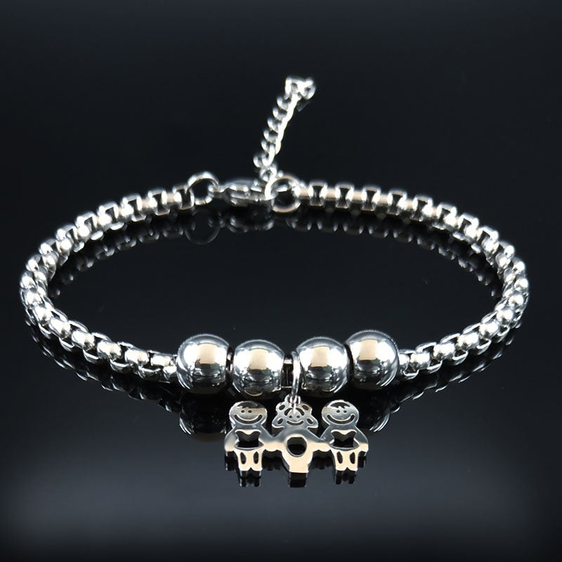 Peris Gems 2boy 1girl Mother Daughter Stainless Steel Bracelet for Women SHEIN Amazon Temu