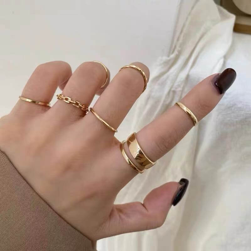 Peris Gems 2pc-7pc Silver and Gold Rings Collection for Women Silver and Gold Metal Rings for Women | 2-7pc SHEIN Amazon Temu