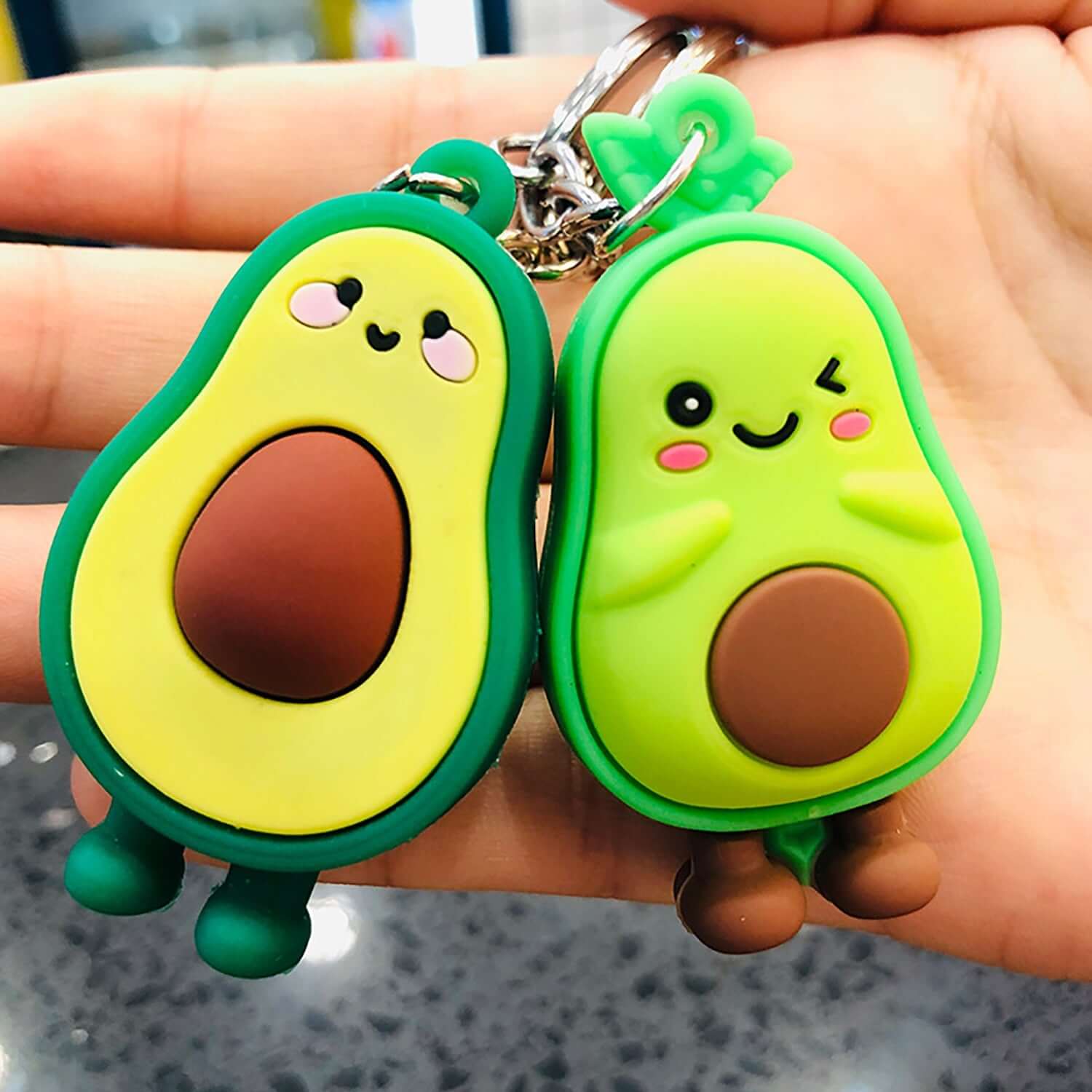 Peris Gems 2PCS-A Avocado Keychains | Cute Smiling Heart Avocado Avocado Keychains | Cute Smiling Heart Avocado Keyring SHEIN Amazon Temu