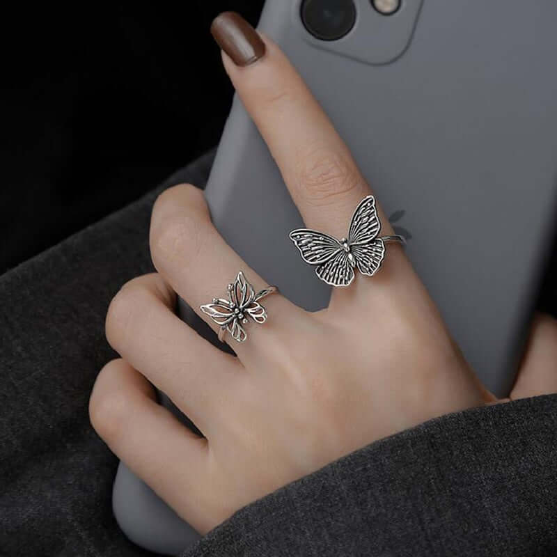 Peris Gems 2PCS Butterflies 2pc-7pc Silver and Gold Rings Collection for Women Silver and Gold Metal Rings for Women | 2-7pc SHEIN Amazon Temu