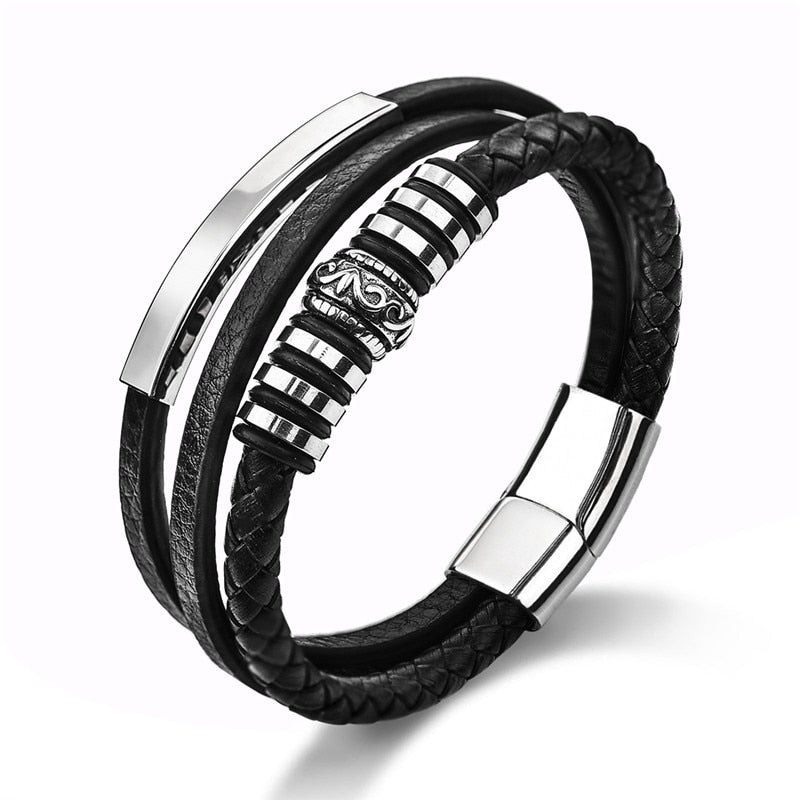 Peris Gems 3 / 18.5cm Woven Multilayered Bracelets Unisex | Stainless-Steel Clasp SHEIN Amazon Temu