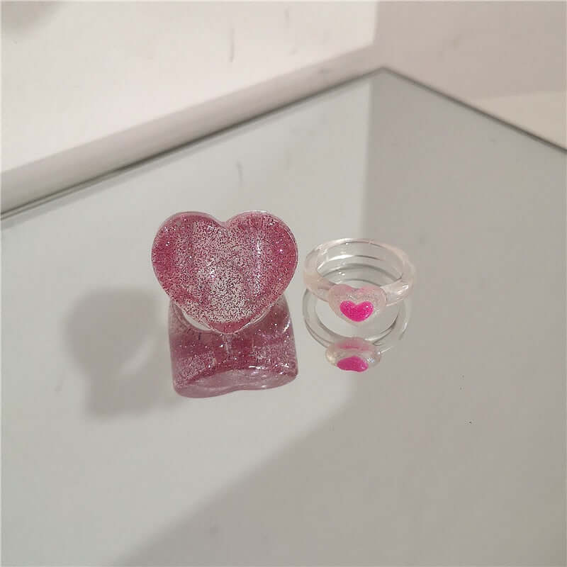 Peris Gems 3 Acrylic Candy Bear Heart Rings Collection for Women SHEIN Amazon Temu