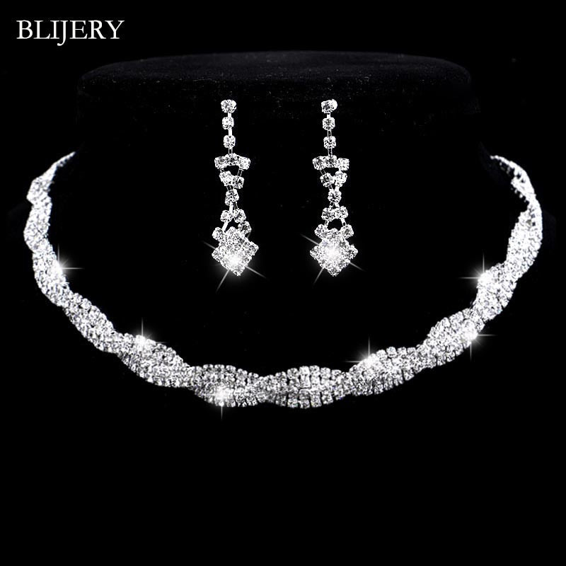 Peris Gems 3 Bridesmaid Bridal Jewelry Set | Silver Diamond Necklace and Earrings Set for Women SHEIN Amazon Temu