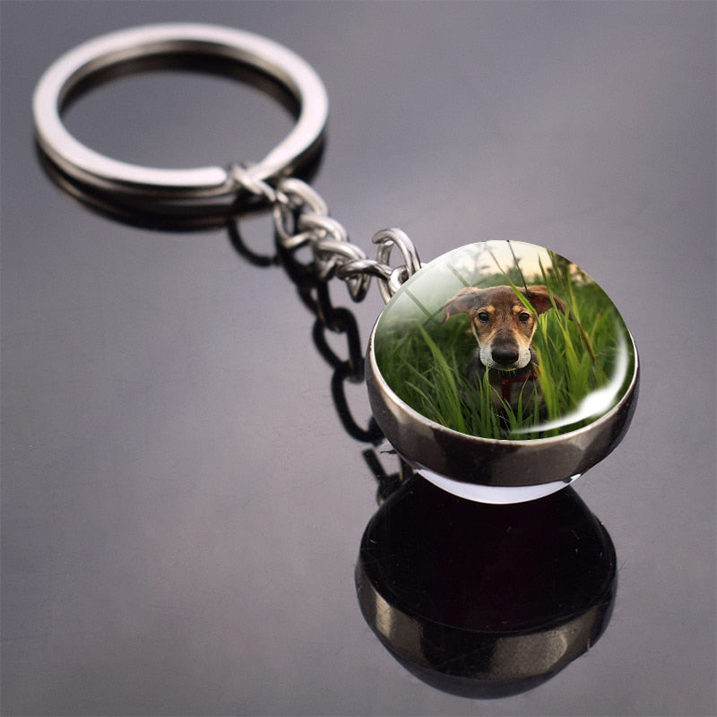 Peris Gems 3 Cute Animal Glass Ball Keychains | French Bulldog Labrador Keychains SHEIN Amazon Temu