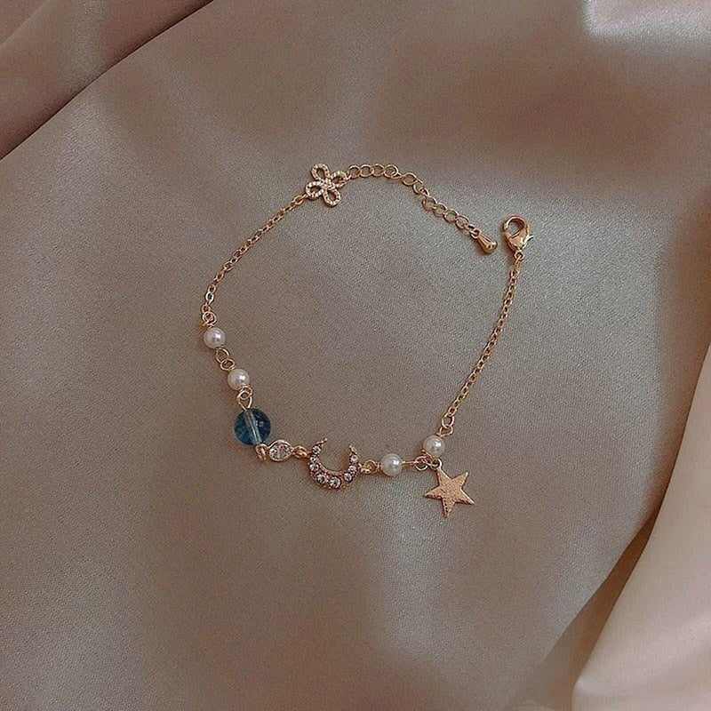 Peris Gems 3 Gold Pearl Moon Bracelet for Women | Gold Romantic Bracelet SHEIN Amazon Temu