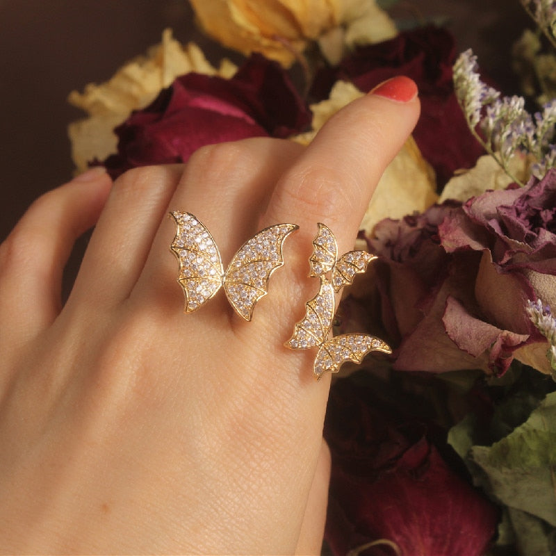 Peris Gems 3 Gold / Resizable Luxurious Diamond Butterfly Ring Collection for Women SHEIN Amazon Temu