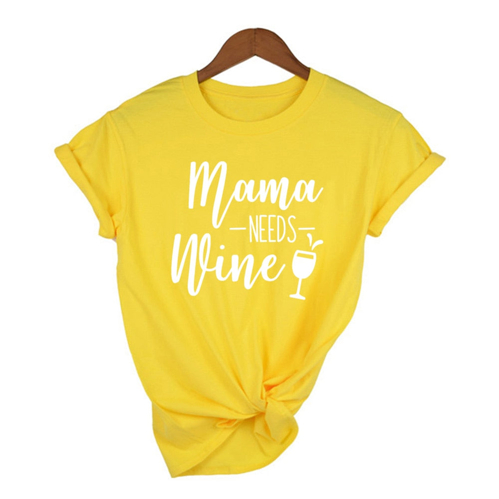 Peris Gems 3 / S Mama Needs Wine Letter Print T Shirt for Women | Short Sleeve Wine Lover Tee Mama Needs Wine Letter Print T Shirt for Women | Wine Lover SHEIN Amazon Temu