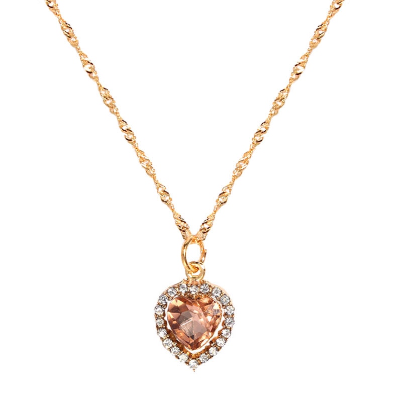 Peris Gems 3 Shiny Heart Crystal Pendant Necklace for Women | Gold Love Necklace Shiny Heart Crystal Pendant Necklace | Gold Love Necklace SHEIN Amazon Temu