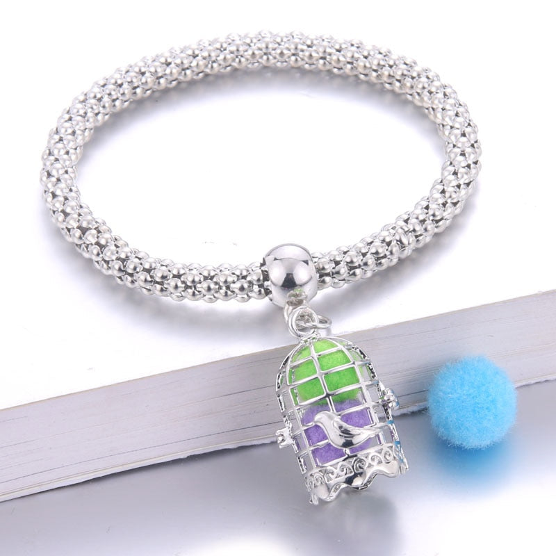 Peris Gems 3 Silver Oil Diffuser Flower Bracelets Unisex | Aromatherapy Lockets Bracelets Silver Oil Diffuser Flower Bracelets Unisex | Aromatherapy SHEIN Amazon Temu