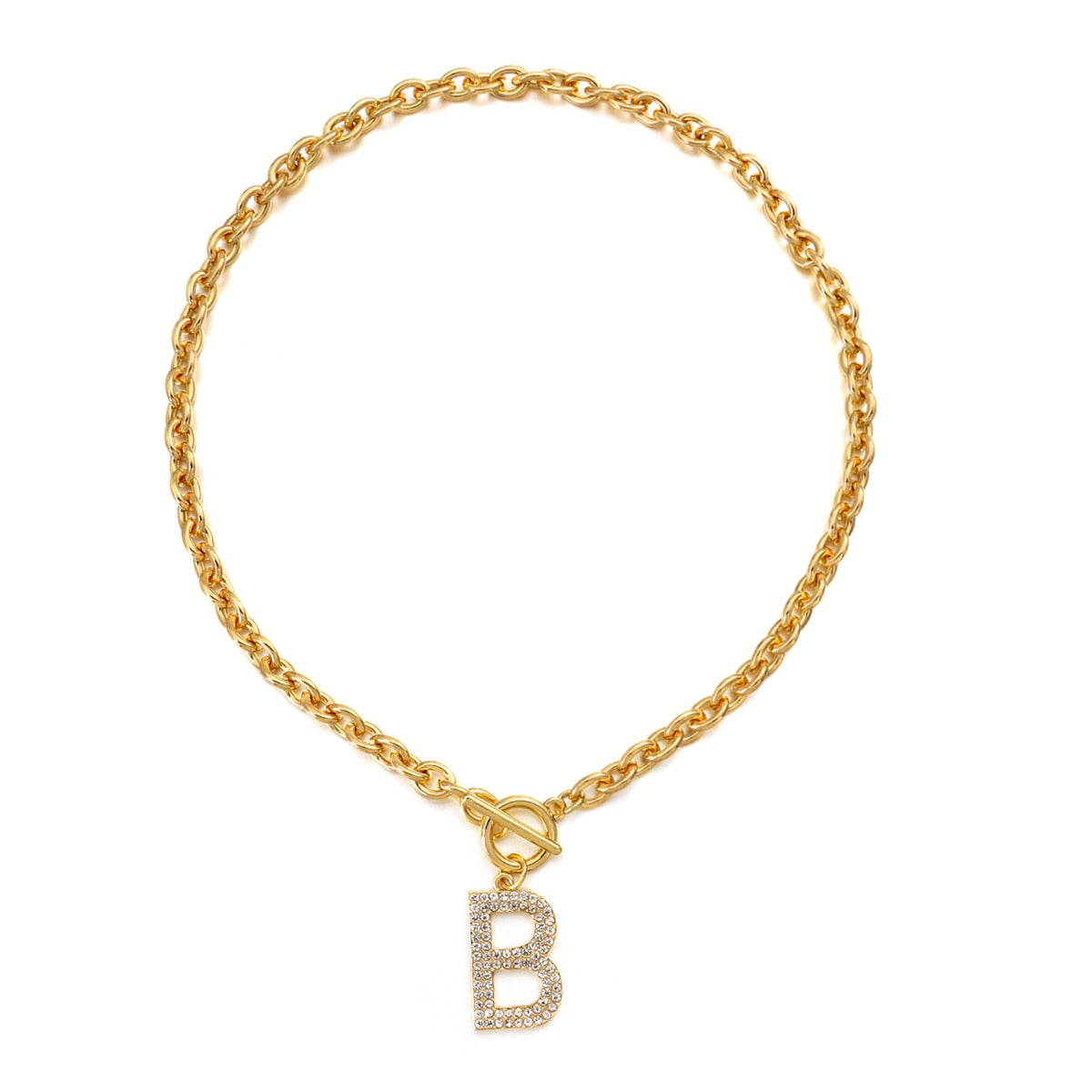 Peris Gems 3 Thick B Letter Choker Necklace for Women | Minimalist Chunky Chain Chunky Thick B Letter Choker Necklace for Women SHEIN Amazon Temu