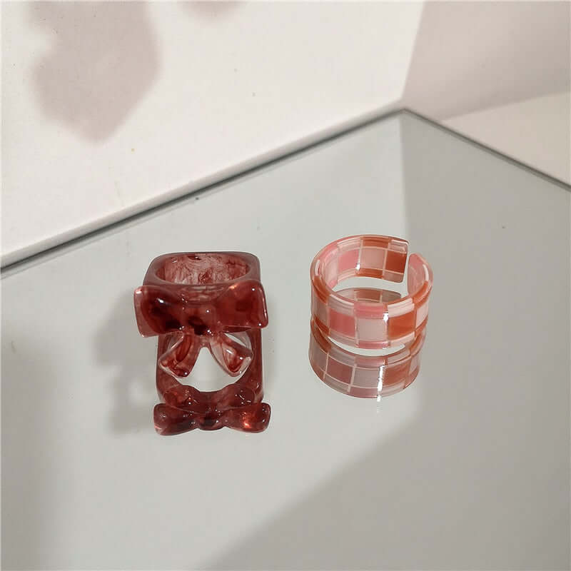Peris Gems 31 Acrylic Candy Bear Heart Rings Collection for Women SHEIN Amazon Temu