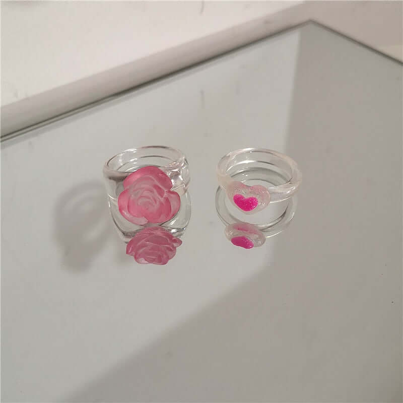 Peris Gems 33 Acrylic Candy Bear Heart Rings Collection for Women SHEIN Amazon Temu