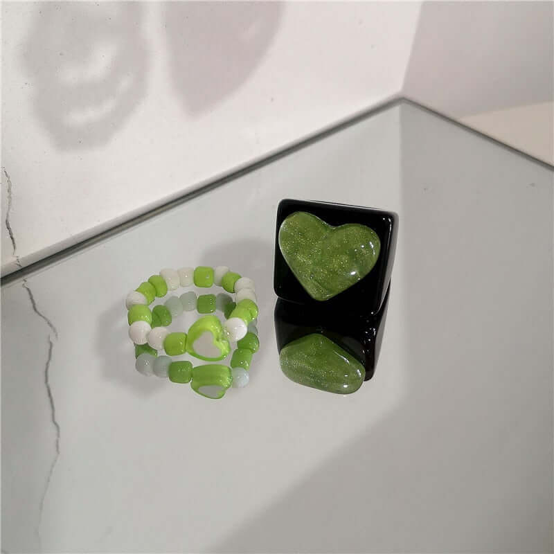 Peris Gems 37 Acrylic Candy Bear Heart Rings Collection for Women SHEIN Amazon Temu