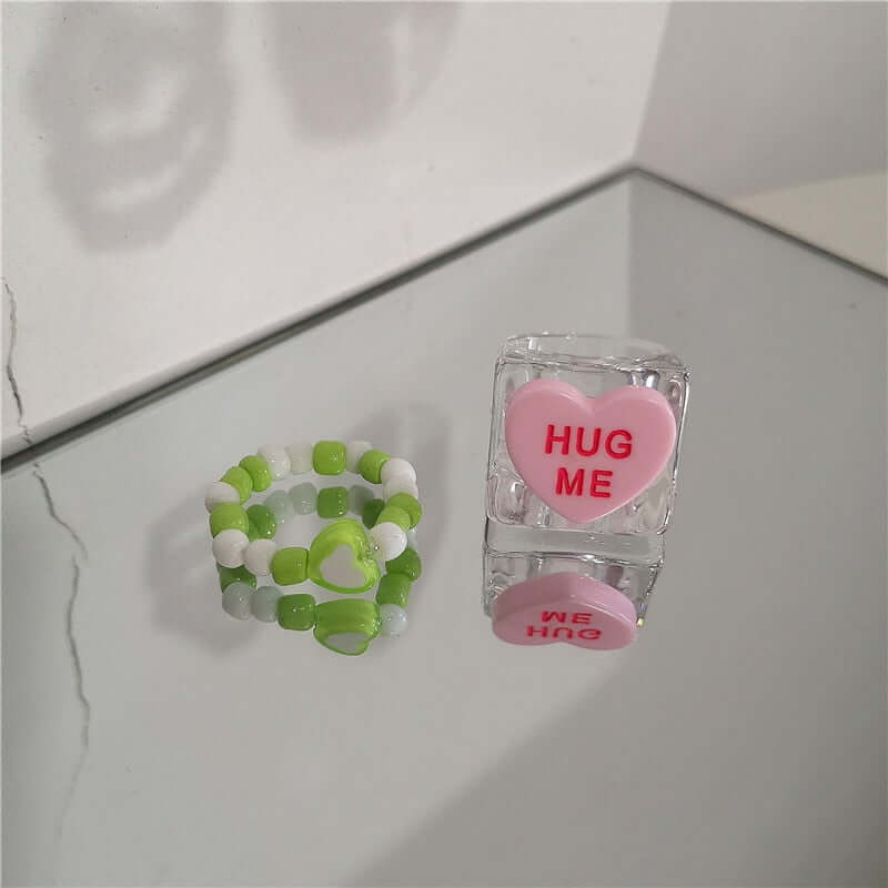 Peris Gems 39 Acrylic Candy Bear Heart Rings Collection for Women SHEIN Amazon Temu