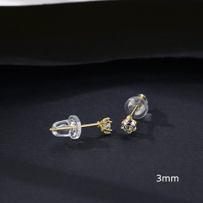 Peris Gems 3mm Crystal Hexagon Diamond Stud Earrings for Women | 14k Plated SHEIN Amazon Temu