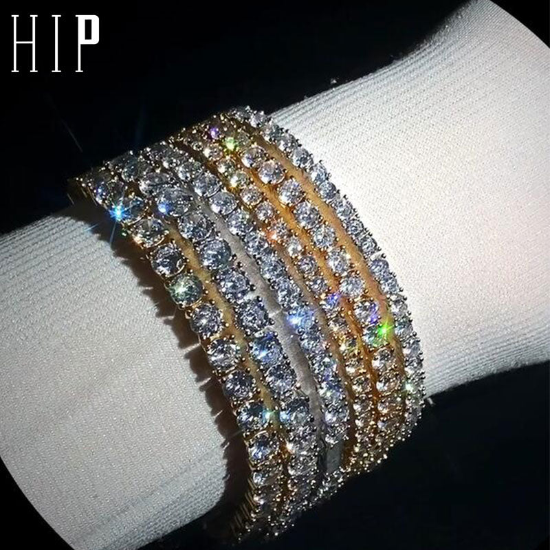 Peris Gems 3MM Wide Gold / 18cm (7inch) Micro Pave 1 Row Diamond Tennis Bracelet Unisex | Cubic Zircon Micro Pave 1 Row Diamond Tennis Bracelet Unisex Cubic Zircon SHEIN Amazon Temu