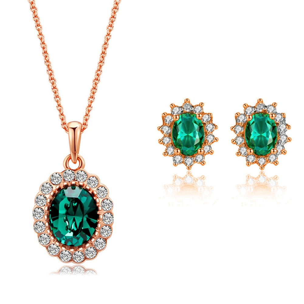 Peris Gems 3pcs-Rose gold Double Heart Necklace Earrings Bracelet Jewelry Set SHEIN Amazon Temu