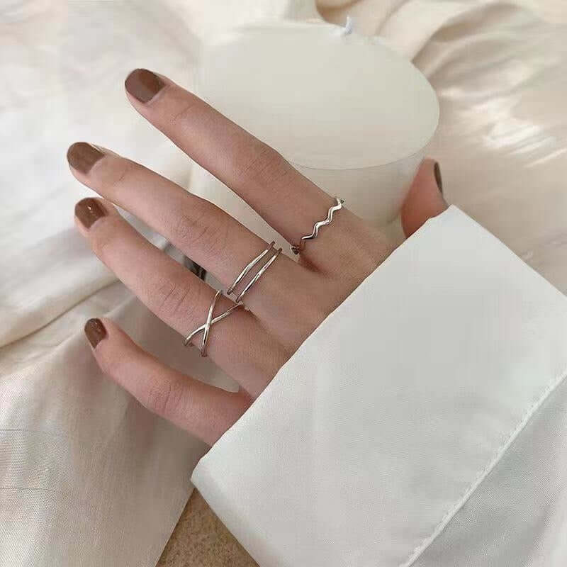 Peris Gems 3PCS Sliver Style 2pc-7pc Silver and Gold Rings Collection for Women Silver and Gold Metal Rings for Women | 2-7pc SHEIN Amazon Temu
