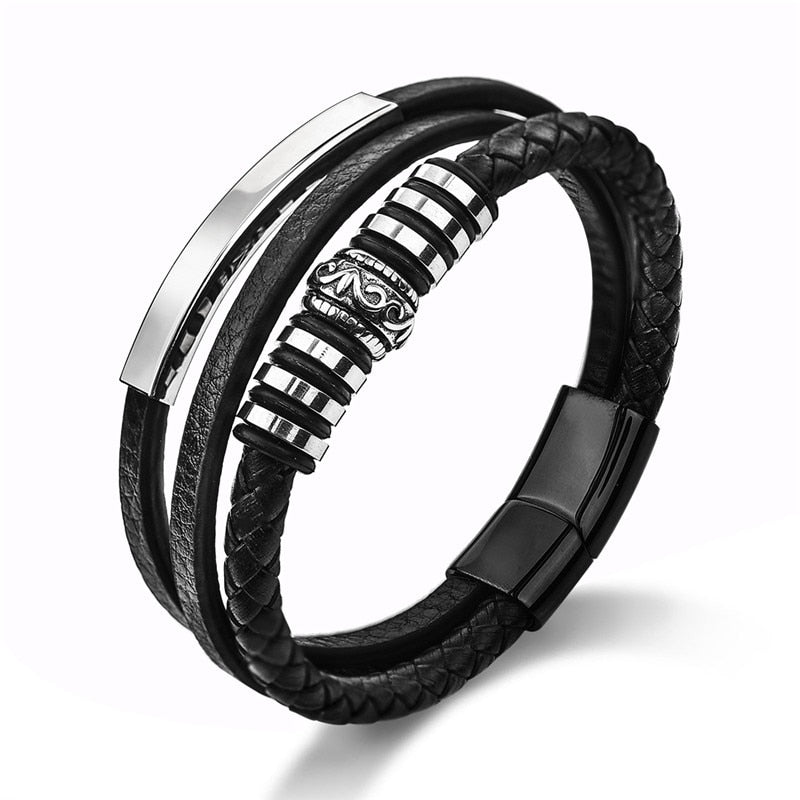 Peris Gems 4 / 18.5cm Woven Multilayered Bracelets Unisex | Stainless-Steel Clasp SHEIN Amazon Temu