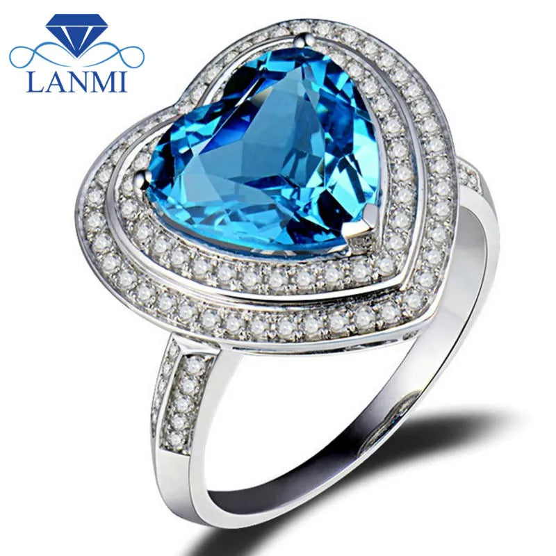 Peris Gems 4.25 White Gold 14K Romantic 3.95ct Topaz Diamond Engagement Ring SHEIN Amazon Temu