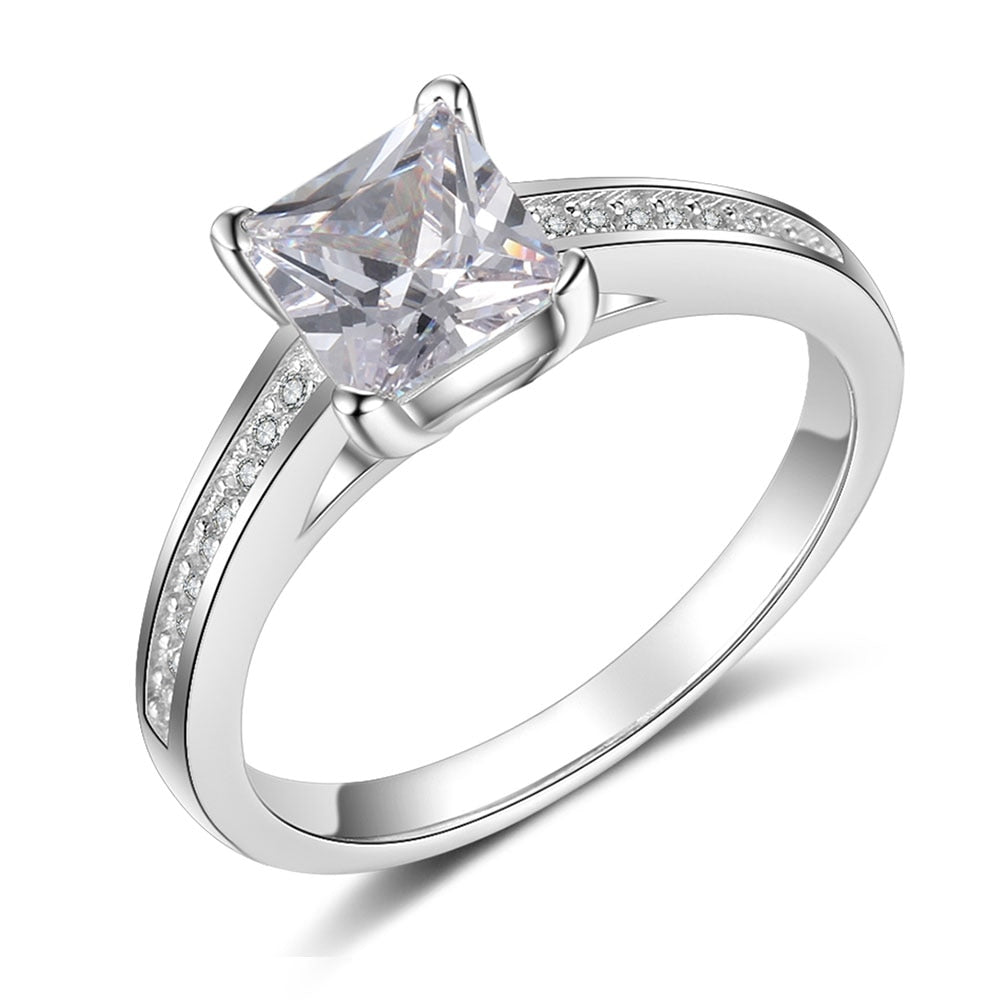 Peris Gems 4 / 6 Silver Cubic Zirconia Engagement Rings for Women | Classic Diamond Rings Silver Cubic Zirconia Engagement Rings for Women | Classic SHEIN Amazon Temu
