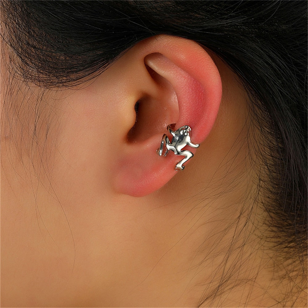 Peris Gems 4 Cartoon Frog Ear Cuffs Clip Earrings for Women | No Piercing Aesthetic Animal Earrings SHEIN Amazon Temu