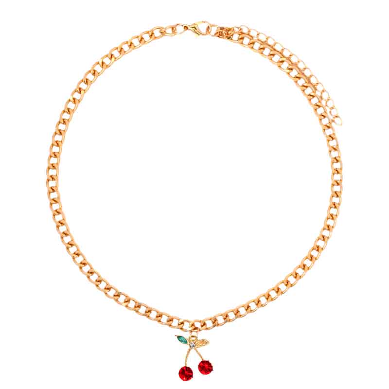 Peris Gems 4 Cherry Diamond Choker Necklace for Women | Red Cherry Chain SHEIN Amazon Temu