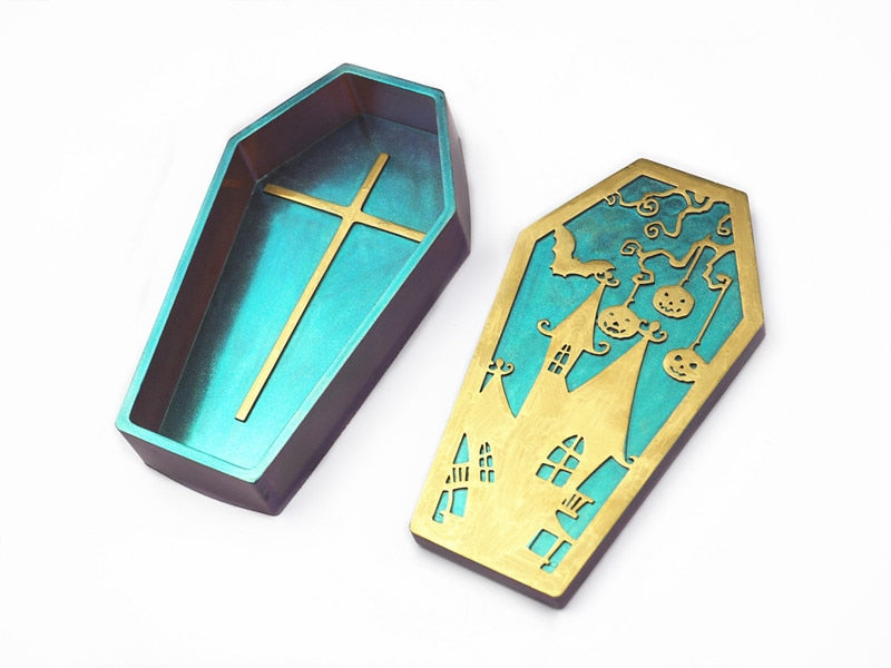 Peris Gems 4 covers and 1 base DIY Crystal Epoxy Resin Halloween Coffin Storage Box Silicone Mold DIY Crystal Epoxy Resin Halloween Coffin Storage Silicone SHEIN Amazon Temu